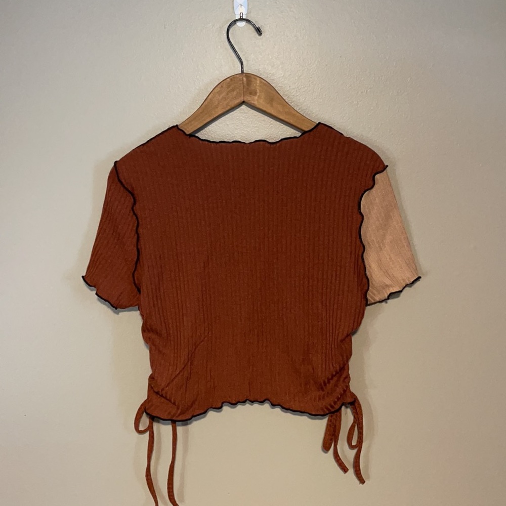 Shein Brown Color Block Top - Picture 10 of 11